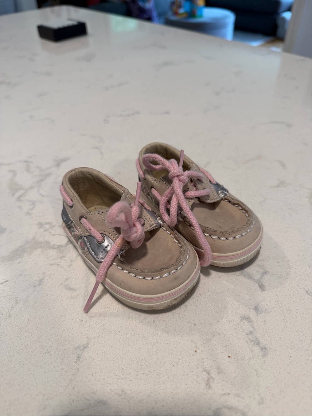 Infant Sperry Boat Shoes with Pink Laces